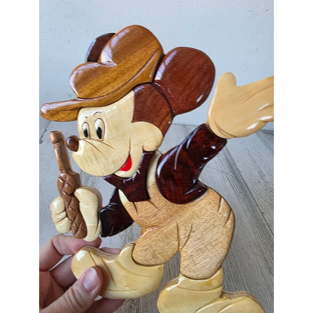 Vintage wooden Mickey‎ mouse hanging decor conductor walkie-talkie rustic